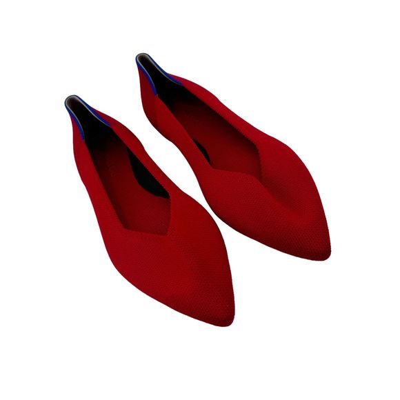 ROTHY'S Women's Comfortable Pointed-Toe Knit Upper Flats in Red Size 7.5 NWOB - Picture 9 of 14